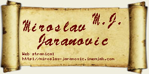 Miroslav Jaranović vizit kartica
